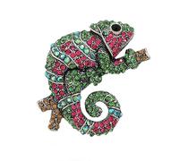 YOGAYE Broche de camaleón Grande, Pin esmaltado de Animales, Accesorios de Ropa de Diamantes de imitación, broches de joyería, Regalo