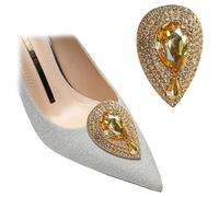 YOGAYE Clips desmontables para zapatos, adorno de zapato con forma de gota de agua, hebilla de Metal con diamantes de imitación para fiesta de boda, 2 uds.