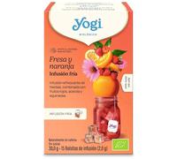 Yogi Tea Cold Brew Fresa y Naranja - Infusión Fría Natural, 15 Bolsitas, Bebida Refrescante Sin Azúcar, Té Helado Saludable