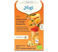 Yogi Tea Cold Brew Melocotón y Mango - Infusión Fría Natural, 15 Bolsitas, Bebida Refrescante Sin Azúcar, Té Helado Saludable