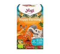 YOGI - Happy Farming Bio - Infusión gourmet con cafeína - Mezcla de rooibos, vainilla y litronela - 17 bolsitas