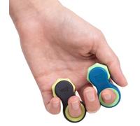 Yogi Juguete antiestrés, hilanderos para Adultos, Alivio de la ansiedad, ADHD, Add y Autismo, Juguetes silenciosos para Adultos y niños, Cinco tamaños de Anillo (Schwarz Und Blau (2er-Pack))