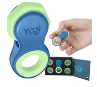 Yogi Juguete antiestrés, hilanderos para Adultos, Alivio de la ansiedad, ADHD, Add y Autismo, Juguetes silenciosos para Adultos y niños, Cinco tamaños de Anillo (Azul-Verde)