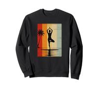 Yogi Posa en una tabla de remo de pie | Vintage Yoga Surfing Sudadera