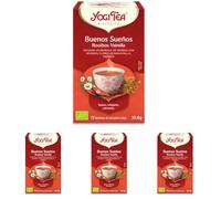Yogi Tea, Buenos Sueños Rooibos Vainilla - Infusión Ayurvédica - Con Raíz de Valeriana - 17 bolsitas (30,6g) (Paquete de 4)