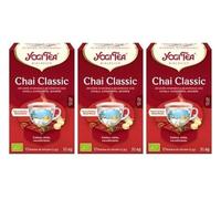 Yogi Tea Chai Classic Bio - Infusión Ayurvédica - Mezcla de Canela, Cardamomo y Jengibre - Sin Cafeína - Pack de 3x17 bolsitas (51 bolsitas en total)