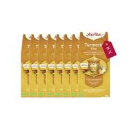 Yogi Tea, Chai de cúrcuma, té de hierbas orgánicas, ideal para leche dorada, mezcla de cúrcuma, canela y jengibre, té suelto, 8 paquetes x 90 g