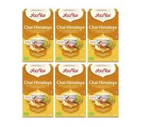 Yogi Tea Chai Himalaya Bio - Infusión Ayurvédica - Mezcla de Jengibre, Hinojo y Canela - Sin Cafeína - Pack de 6x17 bolsitas (102 bolsitas en total)
