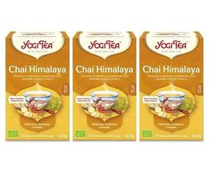 Yogi Tea Chai Himalaya Bio - Infusión Ayurvédica - Mezcla de Jengibre, Hinojo y Canela - Sin Cafeína - Pack de 3x17 bolsitas (51 bolsitas en total)