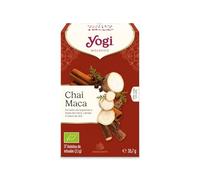 Yogi Tea, Chai Maca - Infusión Ayurvédica - Especias con Maca, Canela y Clavo - 17 bolsitas (35,7g)