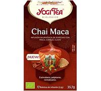 Yogi Tea, Chai Maca - Infusión Ayurvédica - Especias con Maca, Canela y Clavo - 17 bolsitas (35,7g)