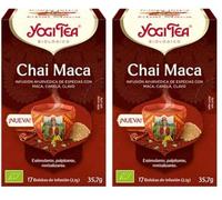 Yogi Tea, Chai Maca - Infusión Ayurvédica - Especias con Maca, Canela y Clavo - 17 bolsitas (35,7g) (Paquete de 2)