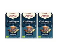 Yogi Tea - Chai Negro - Infusión Ayurvédica - Mezcla de Té Negro, Jengibre, Canela - Pack de 3x17 bolsitas (51 bolsitas en total)