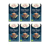 Yogi Tea, Chai Negro - Infusión Ayurvédica - Mezcla de Té Negro, Jengibre, Canela - Pack de 6x17 bolsitas (102 bolsitas en total)