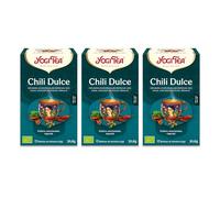 Yogi Tea - Chili Dulce - Infusión Ayurvédica - Mezcla de Cáscara de Cacao, Chili y Regaliz - Pack de 3x17 bolsitas (51 en total)