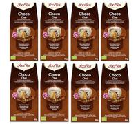 Yogi Tea, Choco Chai, té orgánico de especias y hierbas, sabor a chocolate natural, mezcla de cacao, regaliz y canela, té suelto, 8 paquetes de 90 g