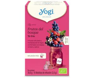 Yogi Tea Cold Brew Frutos del Bosque - Infusión Fría Natural, 15 Bolsitas, Bebida Refrescante Sin Azúcar, Té Helado Saludable