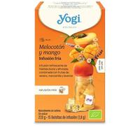 Yogi Tea Cold Brew Melocotón y Mango - Infusión Fría Natural, 15 Bolsitas, Bebida Refrescante Sin Azúcar, Té Helado Saludable