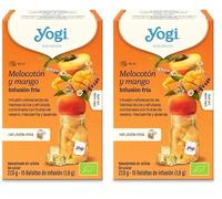 Yogi Tea Cold Brew Melocotón y Mango - Infusión Fría Natural, 15 Bolsitas, Bebida Refrescante Sin Azúcar, Té Helado Saludable (Paquete de 2)