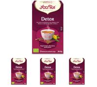 Yogi Tea - Detox, Infusión Ayurvédica de Hierbas con Regaliz, Diente de León y Canela - 17 Bolsitas, 30,6g (Paquete de 4)