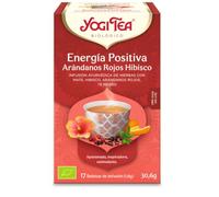 Yogi Tea, Energía Positiva Arándanos Rojos Hibisco Bio - Infusión Ayurvédica - Mezcla de Mate, Hibisco, Arándanos y Té Negro - 17 bolsitas (30,6g)