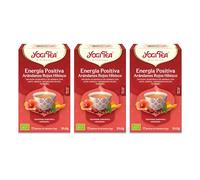Yogi Tea - Energía Positiva Arándanos Rojos Hibisco Bio - Infusión Ayurvédica - Mezcla de Mate, Hibisco, Arándanos y Té Negro - Pack de 3x17 bolsitas (51 bolsitas en total)
