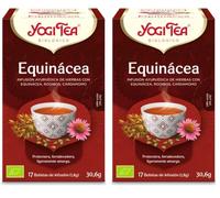 Yogi Tea, Equinácea - Infusión Ayurvédica con mezcla de Equinácea, Rooibos y Cardamomo - Sin cafeína - 17 bolsitas (30,6g) (Paquete de 2)