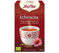 Yogi Tea, Equinácea - Infusión Ayurvédica con mezcla de Equinácea, Rooibos y Cardamomo - Sin cafeína - 17 bolsitas (30,6g)