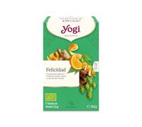 Yogi Tea - Felicidad, Infusión Ayurvédica de Hierbas con Canela, Lúpulo y Cáscara de Naranja - 17 Bolsitas, 34g