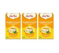 Yogi Tea - Jengibre Limón - Infusión Ayurvédica - Mezcla de Jengibre, Cáscara de Limón y Menta - Sin Cafeína - Pack de 3x17 bolsitas (51 en total)