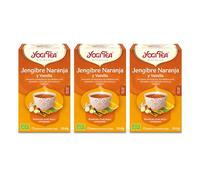 Yogi Tea - Jengibre Naranja y Vainilla - Infusión Ayurvédica - Mezcla de Jengibre, Cáscara de Naranja y Vainilla - Sin Cafeína - Pack de 3x17 bolsitas (51 en total)