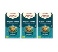 Yogi Tea - Regaliz Menta Bio - Infusión Ayurvédica - Mezcla de Menta Piperita, Regaliz y Cardamomo - Pack de 3x17 bolsitas (51 bolsitas en total)