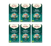 Yogi Tea, Relax - Infusión Ayurvédica - Mezcla de Tila, Manzanilla y Rosa Canina - Sin Cafeína - Pack de 6x17 bolsitas (102 bolsitas en total)