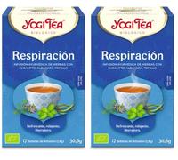 Yogi Tea, Respiración Bio - Con Eucalipto, Albahaca y Tomillo - Sin Cafeína - 17 bolsitas (30,6g) (Paquete de 2)