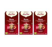 Yogi Tea - Rosa - Infusión Ayurvédica - Mezcla de Rosa, Hibisco y Lavanda - Sin Cafeína - 3x17 bolsitas (51 bolsitas en total)