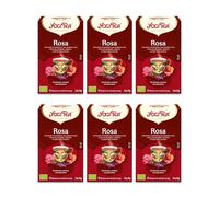 Yogi Tea, Rosa - Infusión Ayurvédica - Mezcla de Rosa, Hibisco y Lavanda - Sin Cafeína - 6x17 bolsitas (102 bolsitas en total)