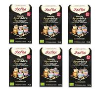 Yogi Tea, Selección Ayurvédica, 6 Tés con 3 Bolsitas por Paquete, 6 Paquetes de 18 (108 Total), Ideal para Regalar