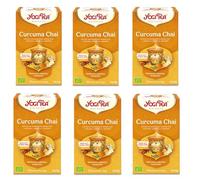 Yogi Tea, Té, Chai Cúrcuma Bio, Infusión Ayurvédica, Mezcla de Cúrcuma, Canela y Jengibre - Pack de 6x17 bolsitas (102 bolsitas en total)