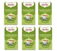 Yogi Tea, Té, Equilibrio Alcalino Bio, Infusión Ayurvédica, Mezcla de Avena Verde, Diente de León y Lavanda - Pack de 6x17 bolsitas (102 bolsitas en total)