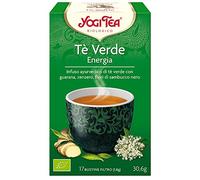 Yogi Tea - Té Verde Energía, Infusión Ayurvédica de Té Verde con Guaraná, Jengibre y Flores de Saúco - 17 Bolsitas, 30,6g