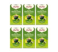 Yogi Tea, Té Verde Matcha Limón - Infusión Ayurvédica - Mezcla de Té Verde, Matcha, Hierba Limón y Lima - Pack de 6x17 bolsitas (102 bolsitas en total)
