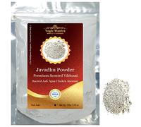 Yogic Mantra Javadhu - Vibhuti perfumado en polvo (bolsa resellable de 100 g), incienso premium Ajna Chakra, ceniza sagrada sagrada, marca ceremonial Vibhooti Tripundra Tikka, ceremonia religiosa