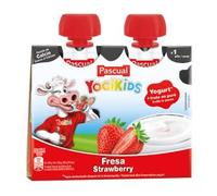 Yogikids 2 x 80 g PASCUAL Yogur bebibles (Pack de 6) (Yogikids Pouch Fresa Plátano)