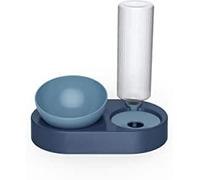 YOGIMOONI Juego de cuencos dobles de polipropileno para perros y gatos, cuenco desmontable en forma de gato, dispensador automático de agua, comedero para mascotas, para perros, gatos, cachorros