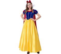 YOGLY Blancanieves Disfraz Mujer Cosplay Cuentos Princesas Largo Vestido con Capa Tocado para Carnaval Halloween Fiesta Mascarada Vestido de Noche