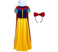YOGLY Blancanieves Disfraz Mujer Cosplay Cuentos Princesas Largo Vestido con Capa y Tocado para Carnaval Halloween Fiesta Mascarada Vestido de Noche S-4XL