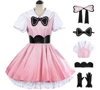YOGLY Hoshino Rubii Disfraz Mujer Cosplay Anime Oshi no ko 2 Idol Performances Uniforme Set Vestido y Tocado Pajarita Cinturón Guantes para Carnaval Halloween Fiesta Mascarada Juego de rol Traje