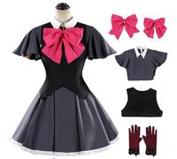 YOGLY Hoshino Rubii Disfraz Mujer Cosplay Anime Oshi no ko 3 Idol Performances Uniforme Set Vestido Chaleco con Tocado Pajarita Guantes para Carnaval Halloween Fiesta Mascarada Juego de rol Traje