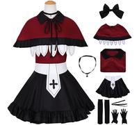 YOGLY Hoshino Rubii Disfraz Mujer Cosplay Anime Oshi no ko Idol Performances Uniforme Set Chal Top Falda Lazo Collar Guantes Calcetines para Carnaval Halloween Fiesta Mascarada Juego de rol Traje