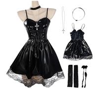 YOGLY MisaMisa Disfraz con Collar Mujer Cosplay Misa Amane Sexy Uniforme Set para Carnaval Halloween Fiesta Mascarada Juego de rol Anime Show Traje